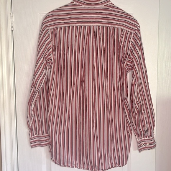 TOMMY HILFIGER stripe long sleeve mens button down shirt - Picture 4 of 6